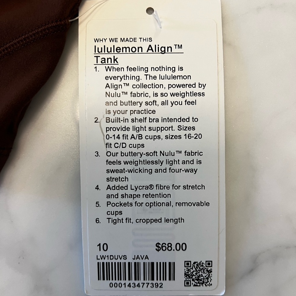 Lululemon Align Tank *Nulu - Java - Picture 6 of 7